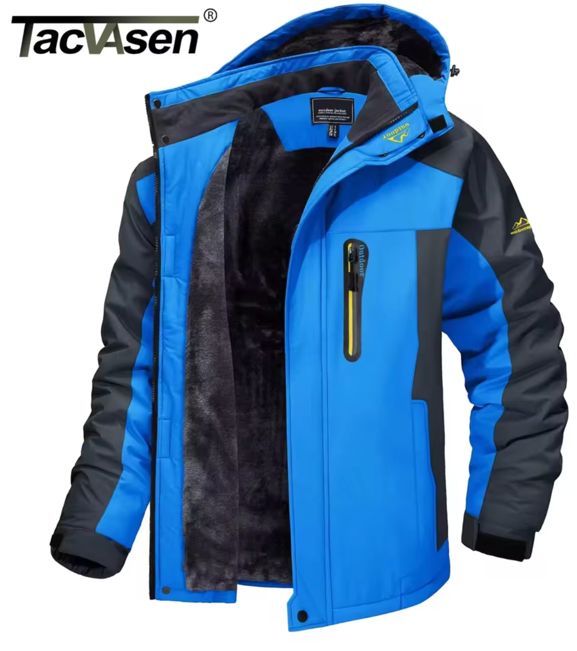 TACVASEN Men's Winter Skiing Jackets Water Resistant Fleece Coats Insulated Thermal Snowboard Jacket Parka Raincoat with Hood
