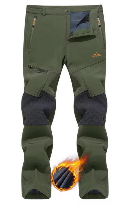 TACVASEN Men's Skiing Snow Pants Fleece Lined Waterproof Winter Insulated Hiking Pant for Outdoor Work Hunting Cargo