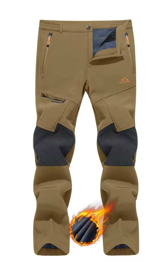 TACVASEN Men's Skiing Snow Pants Fleece Lined Waterproof Winter Insulated Hiking Pant for Outdoor Work Hunting Cargo