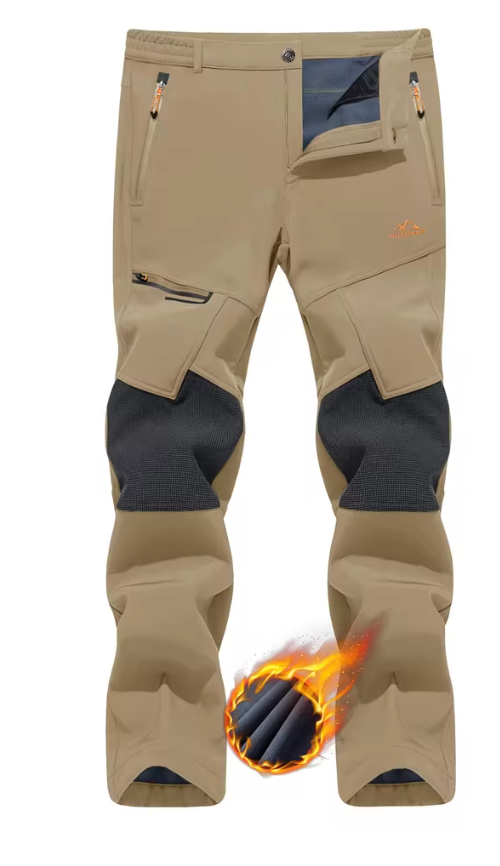 TACVASEN Men's Skiing Snow Pants Fleece Lined Waterproof Winter Insulated Hiking Pant for Outdoor Work Hunting Cargo