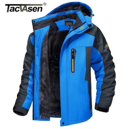 TACVASEN Men's Winter Skiing Jackets Water Resistant Fleece Coats Insulated Thermal Snowboard Jacket Parka Raincoat with Hood