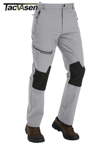 TACVASEN Men's Skiing Snow Pants Fleece Lined Waterproof Winter Insulated Hiking Pant for Outdoor Work Hunting Cargo