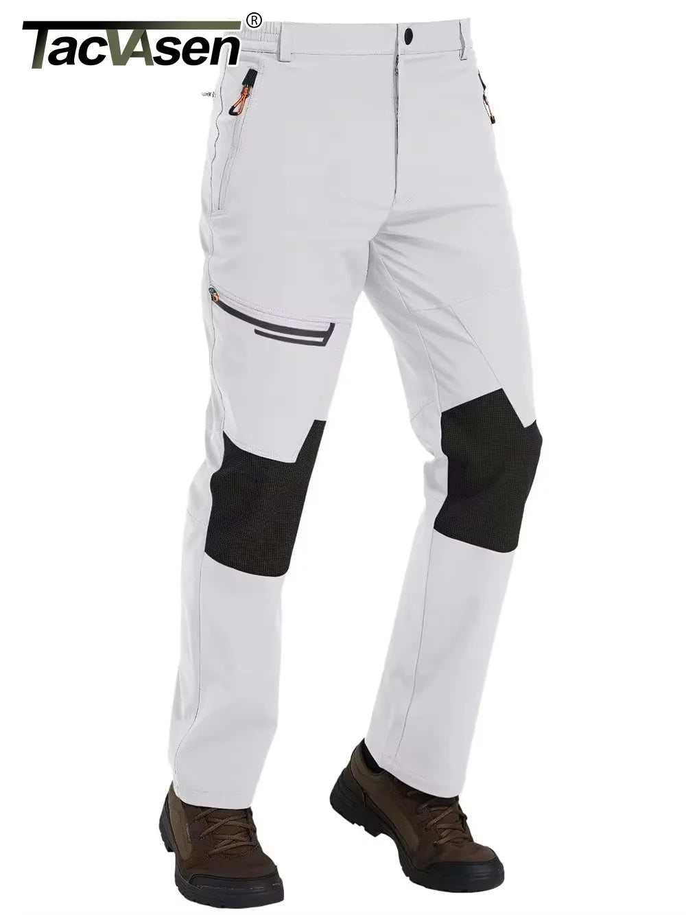 TACVASEN Men's Skiing Snow Pants Fleece Lined Waterproof Winter Insulated Hiking Pant for Outdoor Work Hunting Cargo